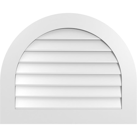 Ekena Millwork Round Top Surface Mount PVC Gable Vent: Non-Functional, w/ 3-1/2"W x 1"P Standard Frame, 32"W x 26"H GVPRT32X2601SN